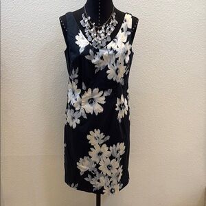 LOFT Blue Sheath Cocktail Dress Sleeveless Scoop Neck